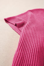 Load image into Gallery viewer, Rose Red Short Sleeve Side Slit Oversized Sweater