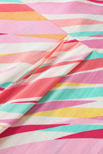 Load image into Gallery viewer, White Abstract Print Short Sleeve Notched Neck Plus Size Top