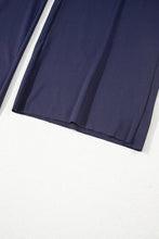 Load image into Gallery viewer, Navy Blue Raw Hem Loose Tee and Wide Leg Pants Set