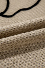 Load image into Gallery viewer, Dark Khaki Plus Size Big Flower Pattern High Neck Drop Shoulder Sweater