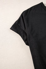 Cargar imagen en el visor de la galería, Black V Neck Hidden Pocket Splits Maxi T-shirt Dress