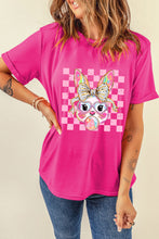 Cargar imagen en el visor de la galería, Rose Red Plaid Bubble Gum Rabbit Graphic Eater T Shirt