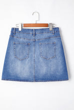 Load image into Gallery viewer, Ashleigh Blue Wrapped Crossed Waist Denim Mini Skirt