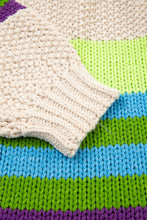 Cargar imagen en el visor de la galería, Parchment Color Block Crochet Open Front Plus Size Cardigan