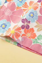 Load image into Gallery viewer, Pink Floral Smocked Waist Loose Pants