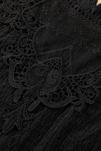Load image into Gallery viewer, Black Guipure Lace Crochet Keyhole Back Tank Top
