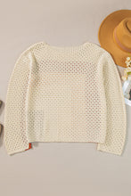Cargar imagen en el visor de la galería, Apricot Pointelle Knit Colorblock Baggy Sweater