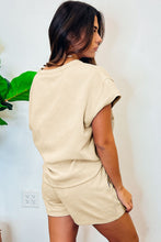 Load image into Gallery viewer, Gray 2pcs Solid Textured Drawstring Shorts Set