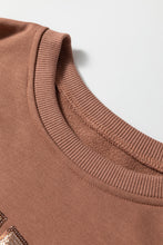 Cargar imagen en el visor de la galería, Straw Yellow Sequined COFFEE Loose Fit Sweatshirt and Shorts Set