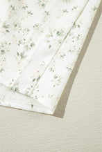 Load image into Gallery viewer, White Boho Floral Smocked Wide Leg Short Puff Sleeve Jumpsuit