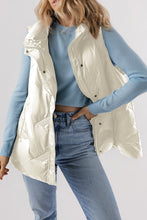 Load image into Gallery viewer, White Quilted High Neck Zip Up Jacket Vest