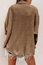 Load image into Gallery viewer, Dark Khaki Solid Color Corduroy Buttoned Long Sleeve Shacket