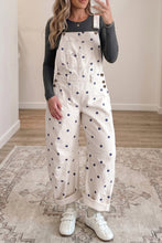 Cargar imagen en el visor de la galería, Phalaenopsis Polka Dot Print Bib Pocket Denim Barrel Overalls Jumpsuit