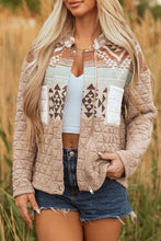 Load image into Gallery viewer, Light French Beige Aztec Quilted Patchwork Western Fashion Jacket