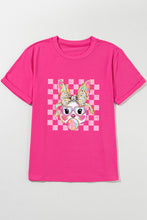 Cargar imagen en el visor de la galería, Rose Red Plaid Bubble Gum Rabbit Graphic Eater T Shirt