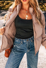 Load image into Gallery viewer, Apricot Pink Full Zipper Quilted Puffer Jacket