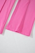 Load image into Gallery viewer, Bright Pink Solid Seamed Zipper Jacket and Drawstring Waist Pants Set