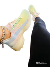Cargar imagen en el visor de la galería, Spring Collection Tie Dye Lace Up Sneakers Pink Green Yellow