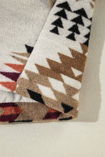 Load image into Gallery viewer, Beige Aztec Printed Stand Neck Zip Up Jacket