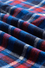 Load image into Gallery viewer, Navy Blue Plaid Flap Pocket Button Up Shacket