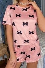 Load image into Gallery viewer, Pink Bow Printed Short 2pcs Lounge Set