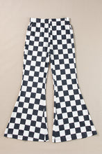 Load image into Gallery viewer, Black Checkerboard High Rise Casual Flared Pants