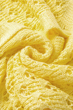 Load image into Gallery viewer, Yellow Pointelle Knit V Neck Sweater Cardigan