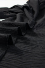 Load image into Gallery viewer, Black Shirred High Waist Plus Size Wide Leg Pants