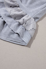 Load image into Gallery viewer, Light Grey Lace Floral Patchwork Ruffled T-shirt Dress