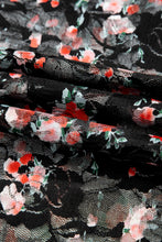 Load image into Gallery viewer, Black Floral Mesh Sheer Long Sleeve Top