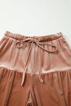 Cargar imagen en el visor de la galería, Straw Yellow Mineral Wash Lace-up High Waist Tiered Bell Bottom Pants