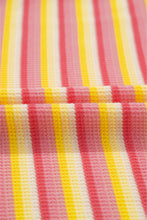 Load image into Gallery viewer, Yellow Stripe Rainbow Tee Tasseled String Wide Leg Pants Set