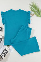 Load image into Gallery viewer, Skobeloff Ruffled Sleeve Summer Top and Cropped Loose Pants Set