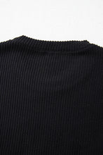 Load image into Gallery viewer, Black Corded MERRY Graphic Long Sleeve Top and Shorts Set