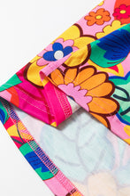 Load image into Gallery viewer, Pink Floral Print Short Sleeve Plus Size Babydoll Blouse