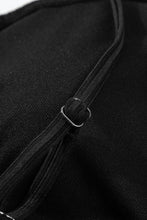 Load image into Gallery viewer, Black Ribbed Drawstring Sides Cutout One Piece Swimsuit