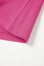 Cargar imagen en el visor de la galería, Rose Red Color Contrast Loose Pullover and Lace-up Waist Skort Set