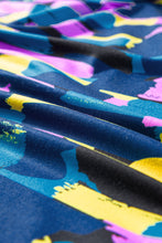 Load image into Gallery viewer, Blue Plus Size Brushstroke Print 3/4 Sleeve Blouse