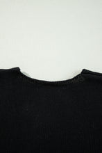 Cargar imagen en el visor de la galería, Black Floral Print Knitted Open Front Loose Cardigan