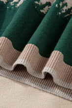 Load image into Gallery viewer, Black Stylish Color Block Pattern Drop Shoulder Sweater