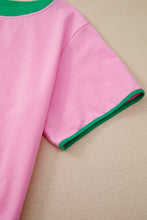 Load image into Gallery viewer, Bonbon Colorblock Edge Drop Shoulder T Shirt and Skort 2Pcs Set