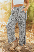 Load image into Gallery viewer, Gray Leopard High Waist Side Bow Straight Leg