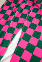 Cargar imagen en el visor de la galería, Rose Checkered Print Side Slit High Waist Midi Skirt