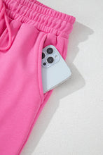 Load image into Gallery viewer, Bright Pink Solid Seamed Zipper Jacket and Drawstring Waist Pants Set