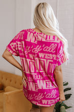 Cargar imagen en el visor de la galería, Rose Howdy Cowboy Letter Printed Western Fashion Tee