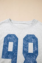 Load image into Gallery viewer, Light Grey Faded Varsity Print Loose Pullover Top