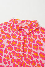 Cargar imagen en el visor de la galería, Rose Leopard Printed Button Up Loose Shirt