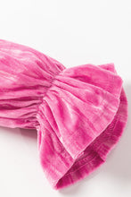 Load image into Gallery viewer, Strawberry Pink Flounce Sleeve Tiered Ruffled Velvet Mini Dress