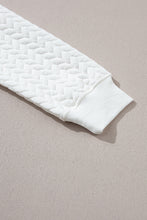 Cargar imagen en el visor de la galería, White LOVE Chenille Embroidered Cable Knit Pullover Sweatshirt