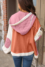 Load image into Gallery viewer, Coral Quilted Textured Patchwork Loose Fit Hooded Jacket